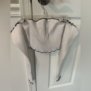 White Off The Shoulder Crop Top